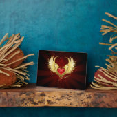 Rood Hart met Gouden Vleugels Fotoplaat (Zijkant)