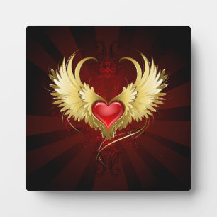 Rood Hart met Gouden Vleugels Fotoplaat