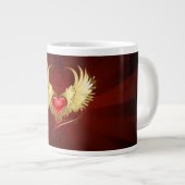 Rood Hart met Gouden Vleugels Grote Koffiekop (Voorkant rechts)