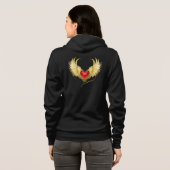 Rood Hart met Gouden Vleugels Hoodie (Achterkant volledig)