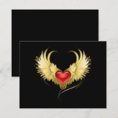 Rood Hart met Gouden Vleugels Kaart (Voorkant / Achterkant)