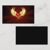 Rood Hart met Gouden Vleugels Klantenkaartje (Voorkant / Achterkant)