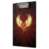 Rood Hart met Gouden Vleugels Klembord (Links)