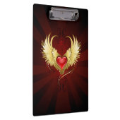 Rood Hart met Gouden Vleugels Klembord (Rechts)
