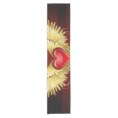 Rood Hart met Gouden Vleugels Korte Tafelloper (Voorkant)