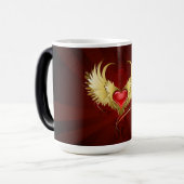 Rood Hart met Gouden Vleugels Magische Mok (Voorkant links)