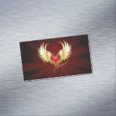 Rood Hart met Gouden Vleugels Magnetisch Visitekaartje (Voorbeeld)