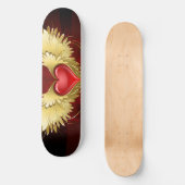 Rood hart met gouden vleugels persoonlijk skateboard (Voorkant)