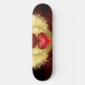 Rood hart met gouden vleugels persoonlijk skateboard (Voorkant)