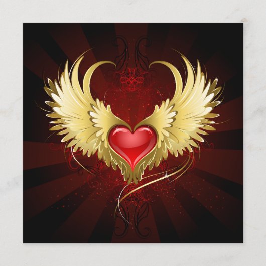 Rood Hart met Gouden Vleugels Programmakaart (Voorkant)