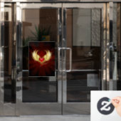 Rood hart met gouden vleugels raamsticker (Kantoordeur)