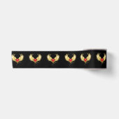 Rood Hart met Gouden Vleugels Satijnen Lint (Voorkant)