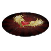 Rood Hart met Gouden Vleugels Snijplank (Hoek)