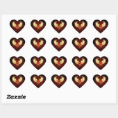 Rood Hart met Gouden Vleugels Sticker (Vel)
