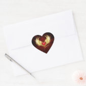 Rood Hart met Gouden Vleugels Sticker (Envelop)