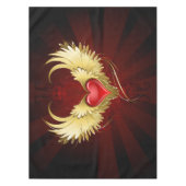 Rood Hart met Gouden Vleugels Tafelkleed (Voorkant)