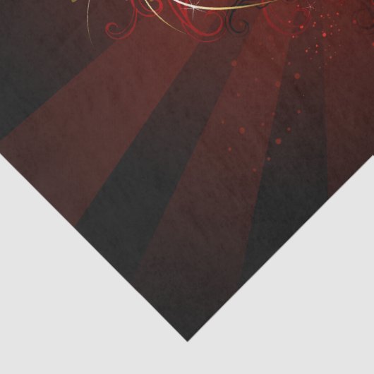 Rood Hart met Gouden Vleugels Tissuepapier (Detail)