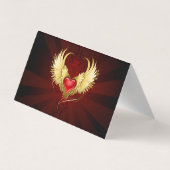 Rood Hart met Gouden Vleugels Visitekaartje (Achterkant)