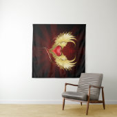 Rood Hart met Gouden Vleugels Wandkleed (In Situ (horizontaal))