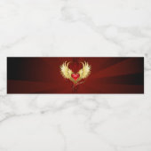 Rood Hart met Gouden Vleugels Waterfles Etiket (Enkel label)