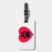 Rood hart met hoge-donkerdruk bagagelabel (Voorkant verticaal)