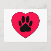 Rood hart met hoge-donkerdruk briefkaart (Voorkant)