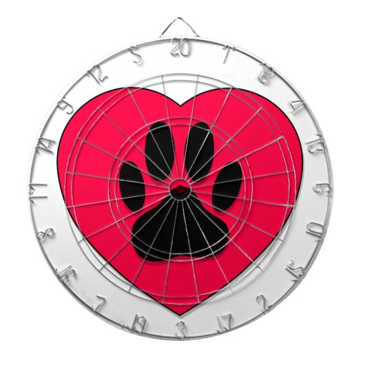 Rood hart met hoge-donkerdruk dartbord (Voorkant)