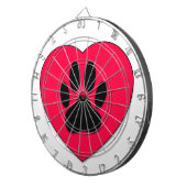 Rood hart met hoge-donkerdruk dartbord (Voorkant Rechts)