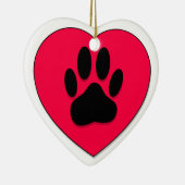 Rood hart met hoge-donkerdruk keramisch ornament (Rechts)
