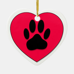 Rood hart met hoge-donkerdruk keramisch ornament