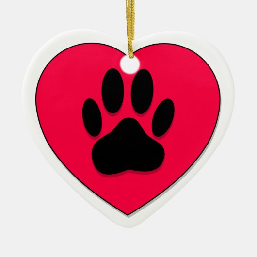 Rood hart met hoge-donkerdruk keramisch ornament (Voorkant)