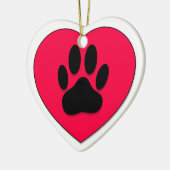 Rood hart met hoge-donkerdruk keramisch ornament (Links)
