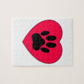 Rood hart met hoge-donkerdruk legpuzzel (Horizontaal)