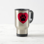 Rood hart met hoge-donkerdruk reisbeker (Voorkant rechts)