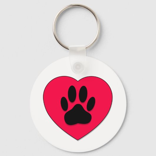 Rood hart met hoge-donkerdruk sleutelhanger (Voorkant)