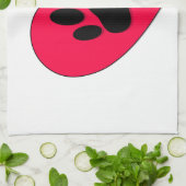 Rood hart met hoge-donkerdruk theedoek (Gevouwen)