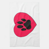 Rood hart met hoge-donkerdruk theedoek (Verticaal)