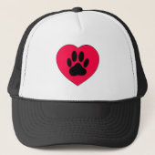 Rood hart met hoge-donkerdruk trucker pet (Voorkant)