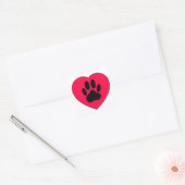 Rood hart met hoge-donkerdruk vierkante sticker (Envelop)
