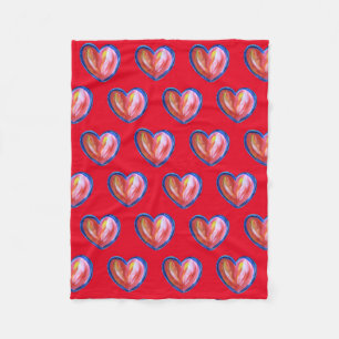 Rood hart met Hope Soft Fleece Throw Blanket
