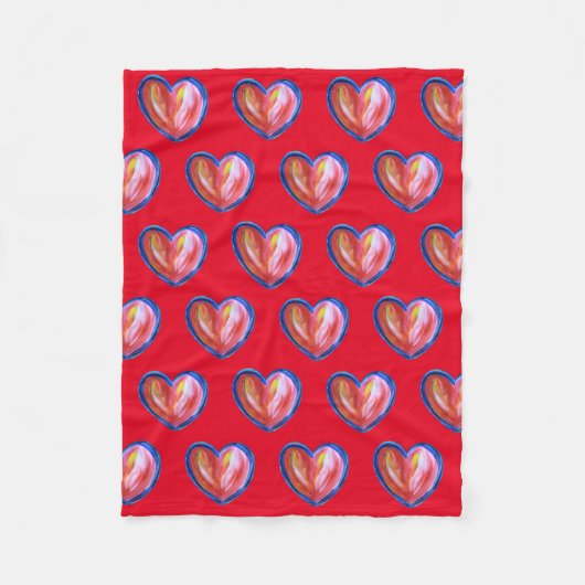 Rood hart met Hope Soft Fleece Throw Blanket (Voorkant)