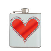 Rood hart met kant heupfles (Voorkant)