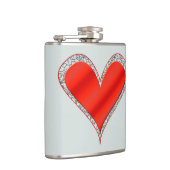 Rood hart met kant heupfles (Rechts)