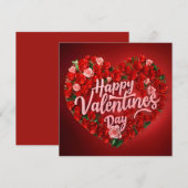 rood hart met licht Gelukkige Valentijnsdag Feestdagenkaart (Voorkant / Achterkant)