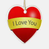 Rood hart met liefde Onderteken je Keramisch Ornament (Rechts)