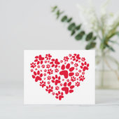 rood hart met poten, dierlijk voedingspatroon briefkaart (Staand voorkant)