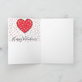 rood hart met spiekelpatroon feestdagen kaart (Binnen)