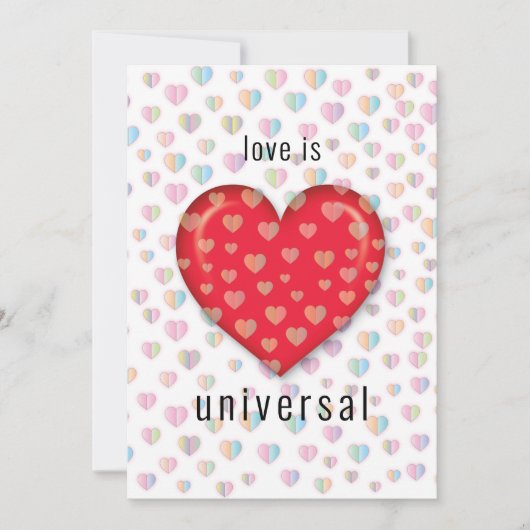 rood hart met spikkels patroon kaart (Voorkant)