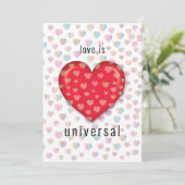 rood hart met spikkelspatroon kaart (Staand voorkant)