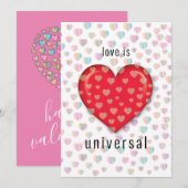 rood hart met spikkelspatroon kaart (Voorkant / Achterkant)